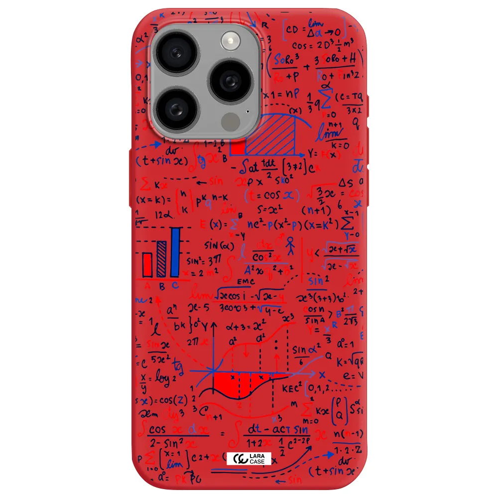 Math Blackboard Apple Iphone 15 Pro Max Silicone Imperial Red Case