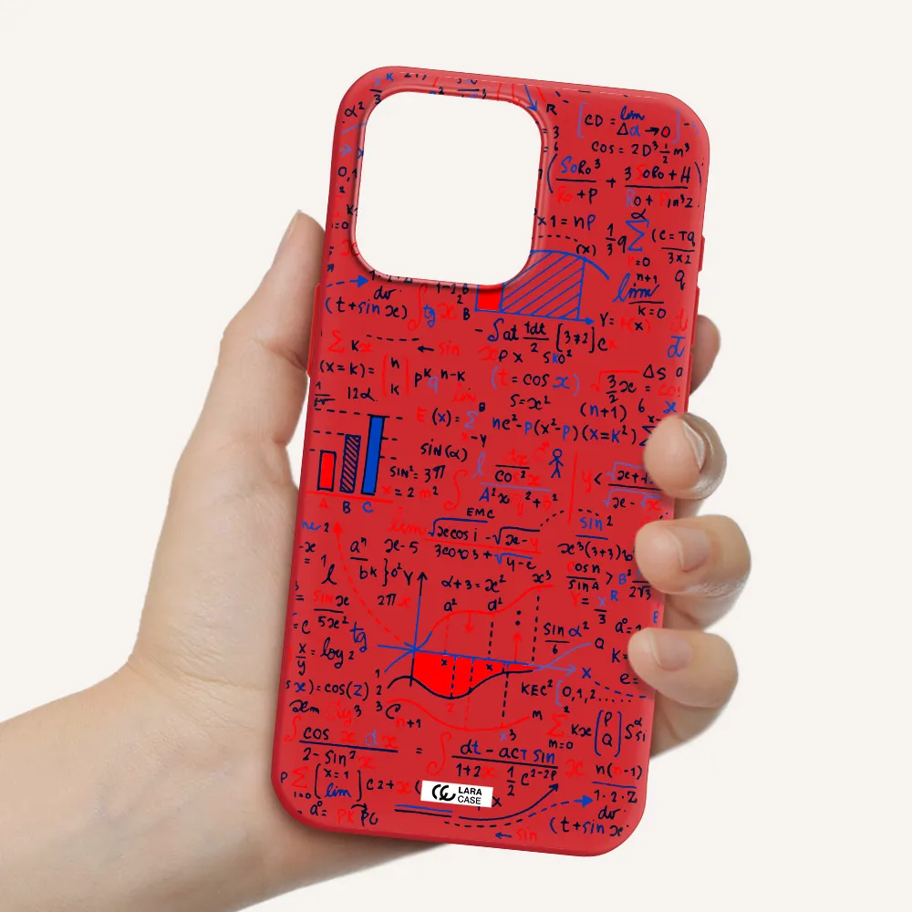 Math Blackboard Apple Iphone 15 Pro Max Silicone Imperial Red Case