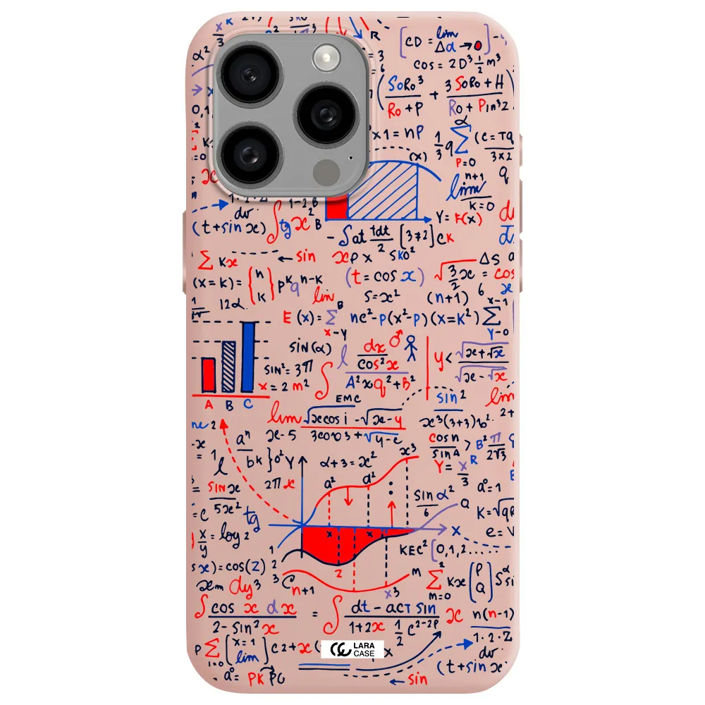 Math Blackboard Apple Iphone 15 Pro max Silicone pastel pink Case