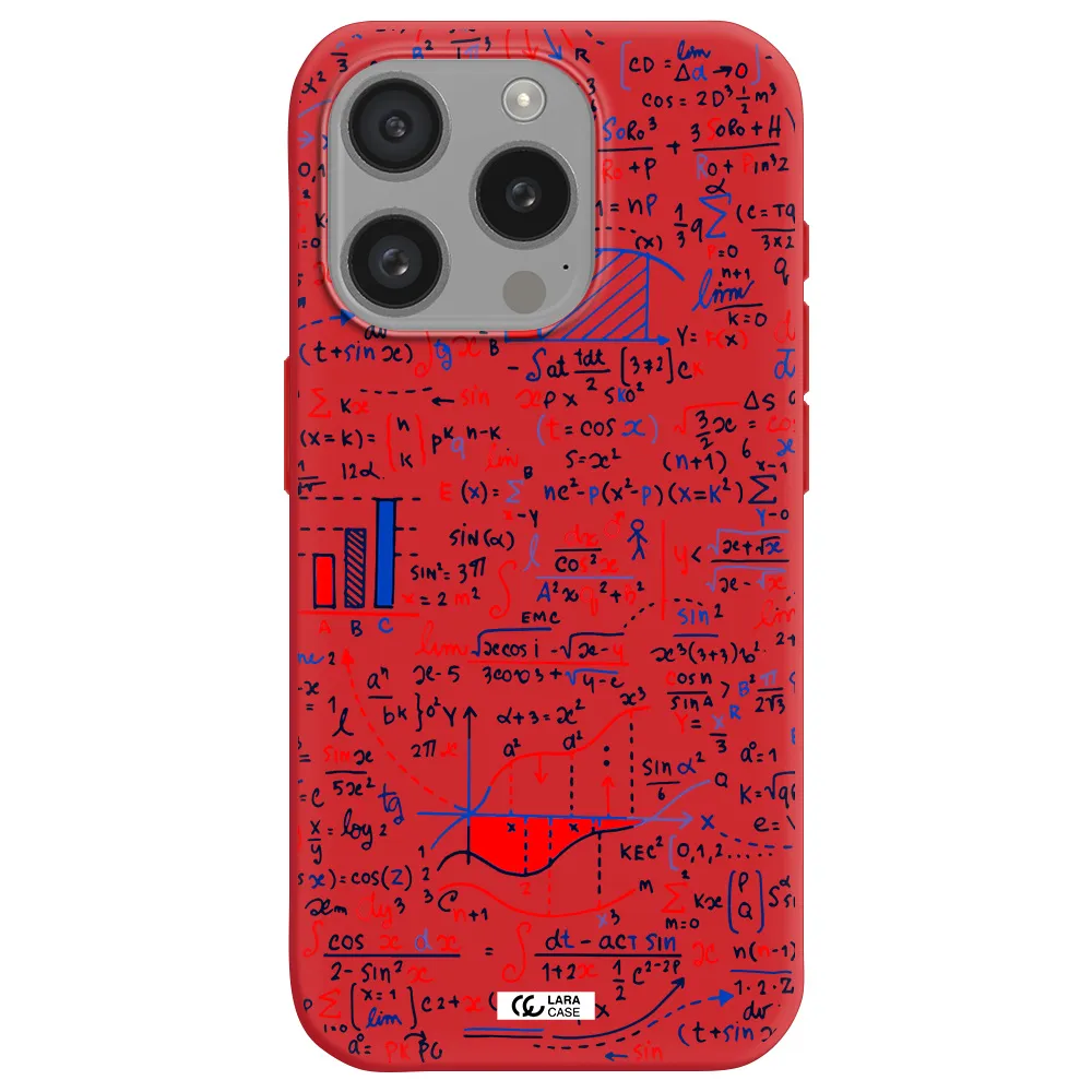 Math Blackboard Apple Iphone 15 Pro Silicone Imperial Red Case