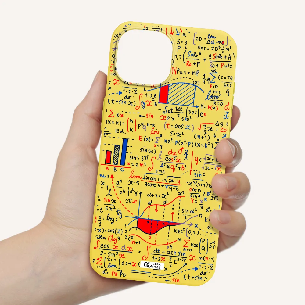 Math Blackboard Apple iPhone 15 Silicone canary yellow Case