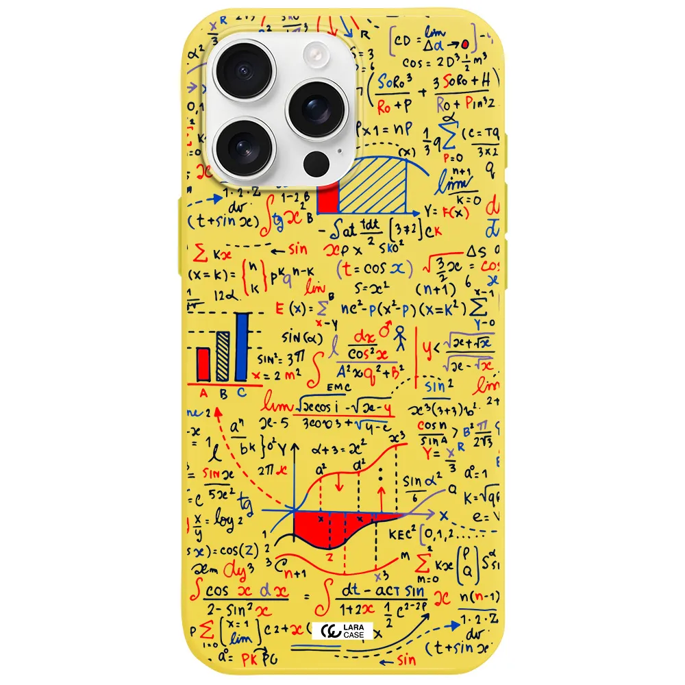 Math Blackboard Apple Iphone 16 Pro Max Silicone Canary Yellow Case