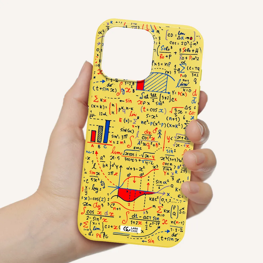 Math Blackboard Apple Iphone 16 Pro Max Silicone Canary Yellow Case