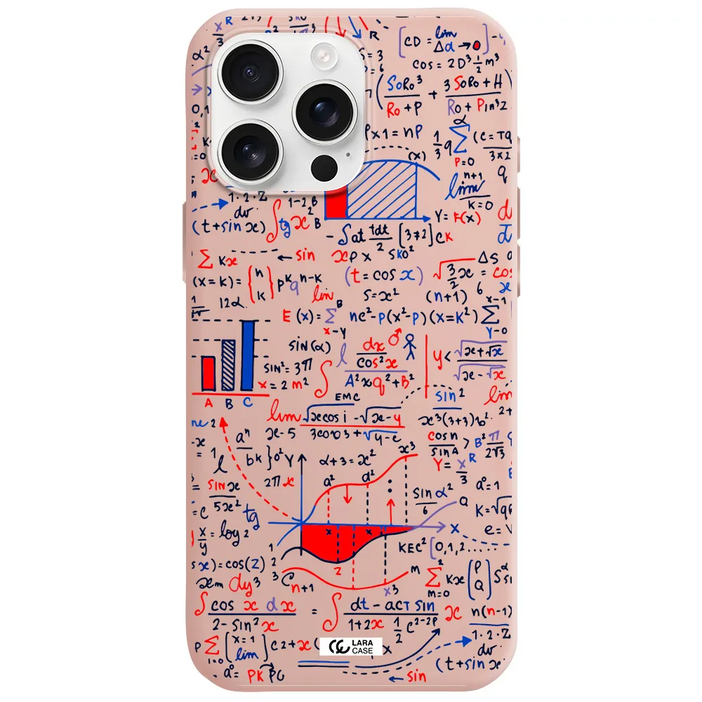 Math Blackboard Apple Iphone 16 Pro Max Silicone Pastel Pink Case