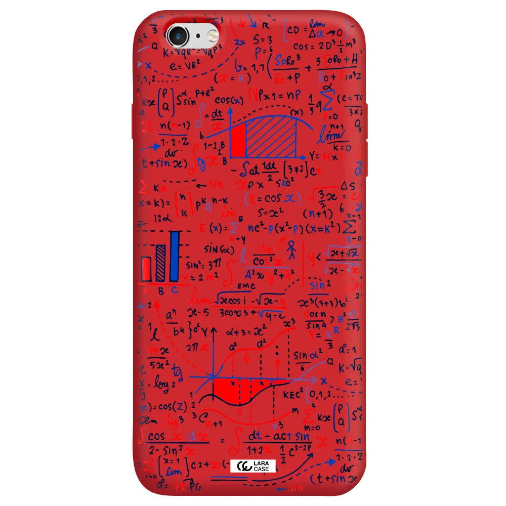 Math Blackboard Apple iPhone 6 plus Silicone Imperial Red Case