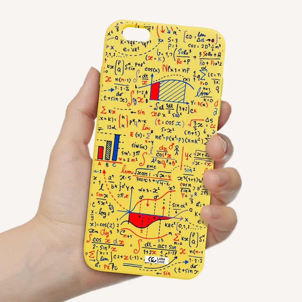Math Blackboard Apple iPhone 6 s plus Silicone canary yellow Case
