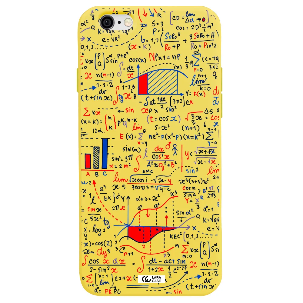 Math Blackboard Apple iPhone 6 Silicone canary yellow Case