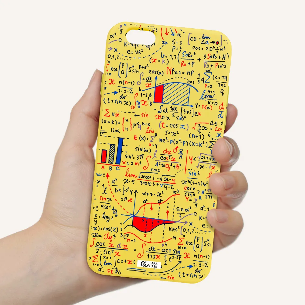 Math Blackboard Apple iPhone 6 Silicone canary yellow Case