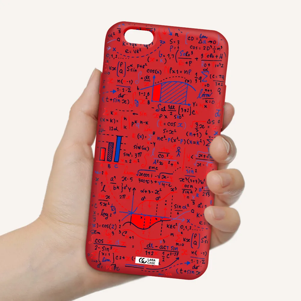 Math Blackboard Apple iPhone 6 Silicone Imperial Red Case