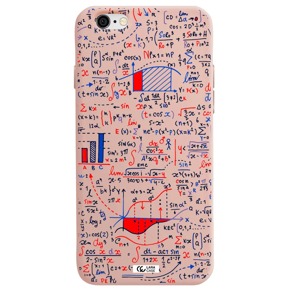 Math Blackboard Apple iPhone 6 Silicone pastel pink Case