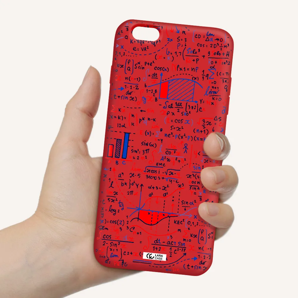 Math Blackboard Apple iPhone 6S Silicone Imperial Red Case
