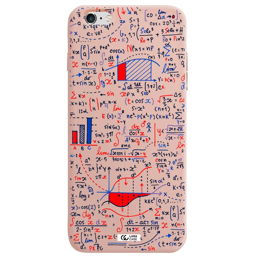 Math Blackboard Apple iPhone 6S Silicone pastel pink Case