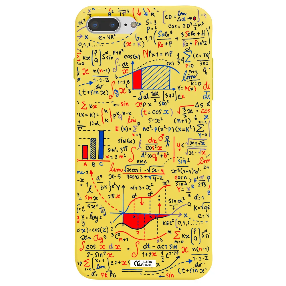 Math Blackboard Apple iPhone 7 plus Silicone canary yellow Case