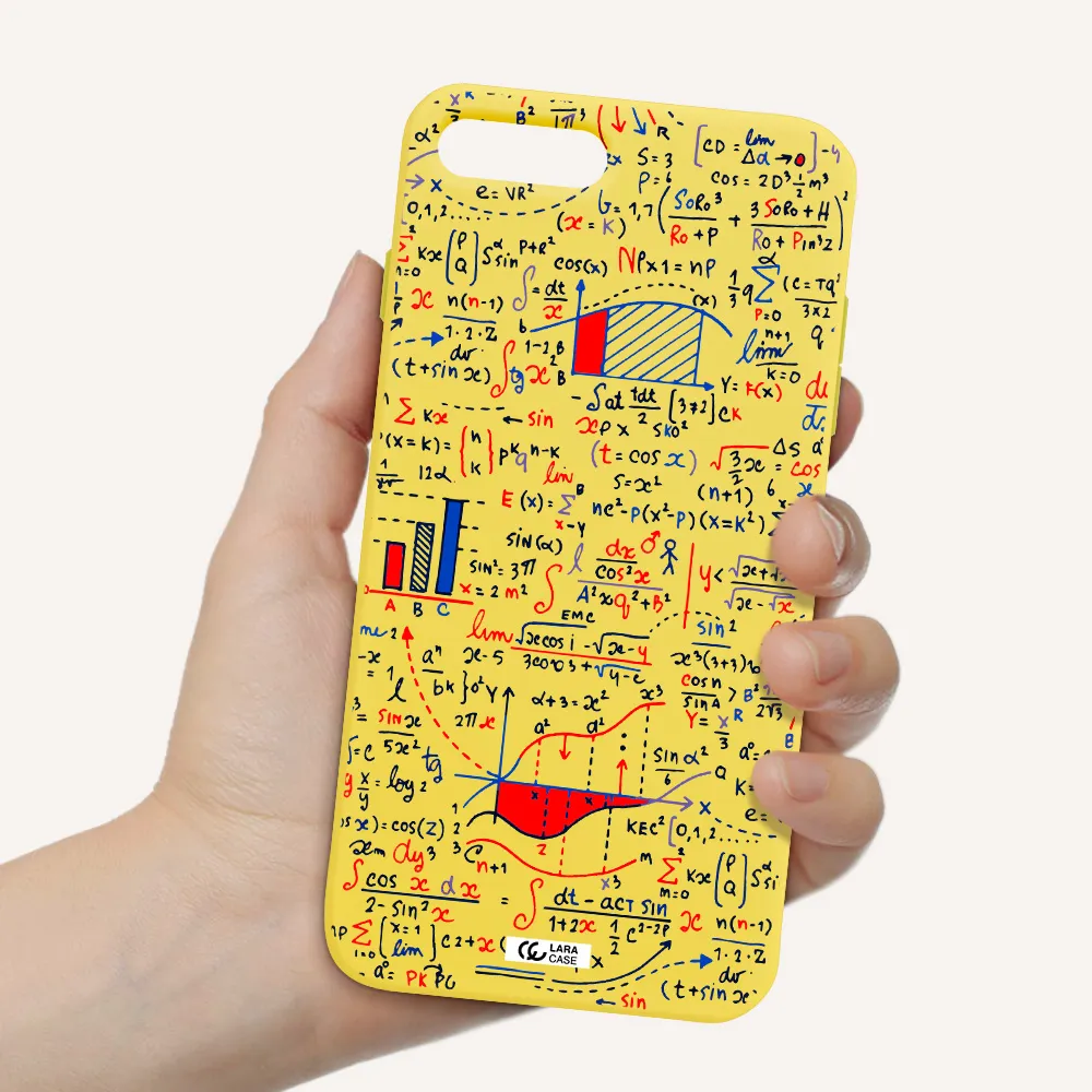 Math Blackboard Apple iPhone 7 plus Silicone canary yellow Case