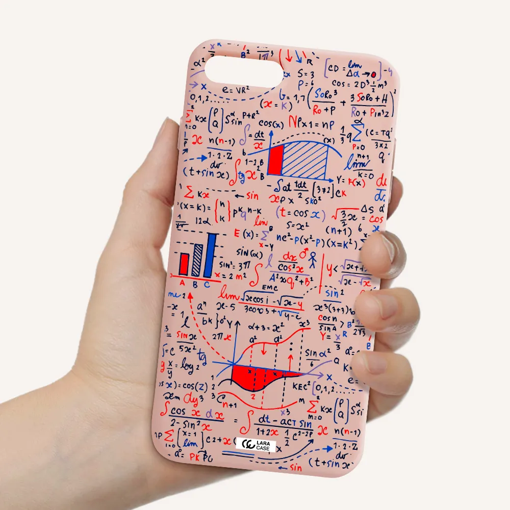 Math Blackboard Apple iPhone 7 plus Silicone pastel pink Case