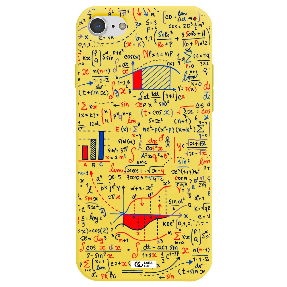 Math Blackboard Apple iPhone 7 Silicone canary yellow Case