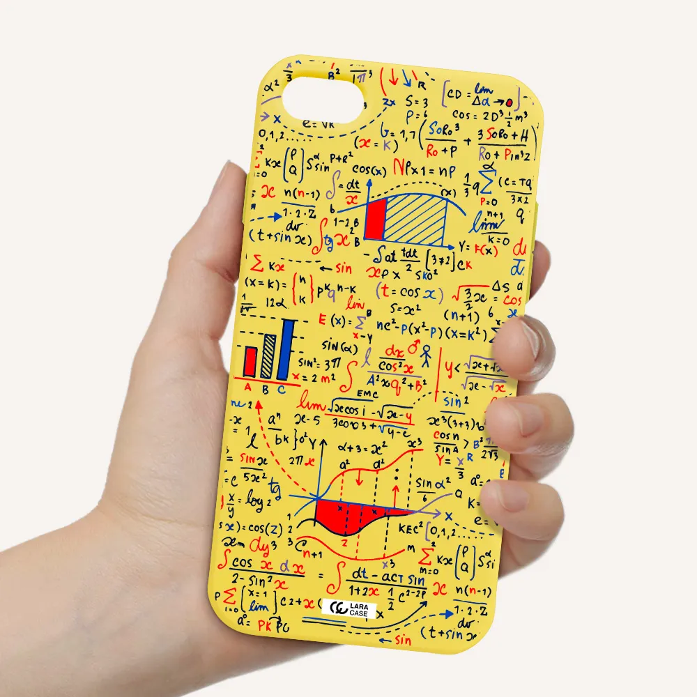 Math Blackboard Apple iPhone 7 Silicone canary yellow Case