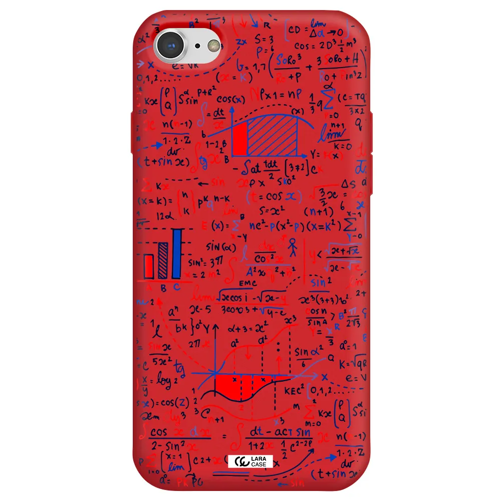 Math Blackboard Apple iPhone 7 Silicone Imperial Red Case