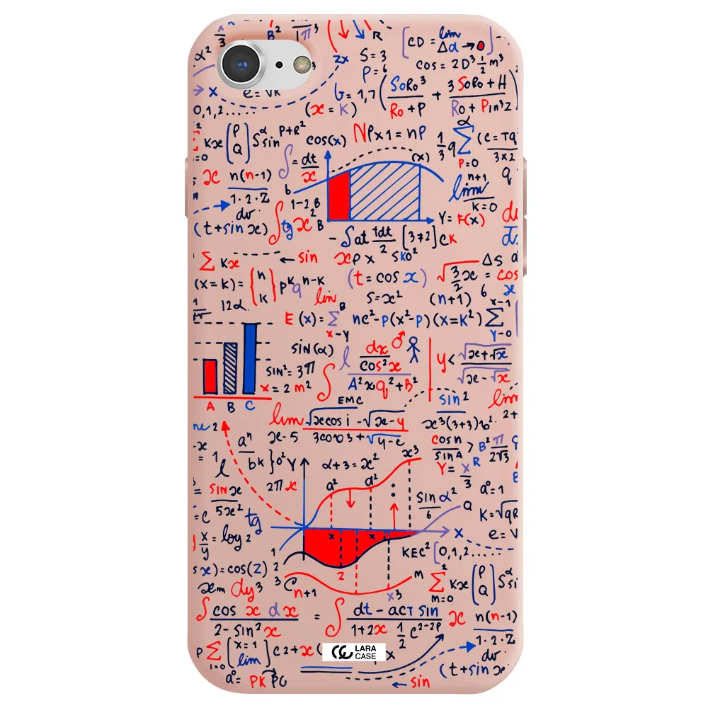 Math Blackboard Apple iPhone 7 Silicone pastel pink Case