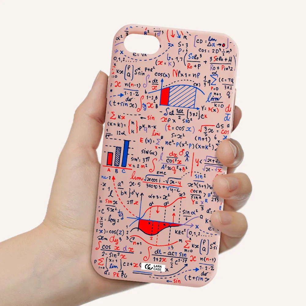 Math Blackboard Apple iPhone 7 Silicone pastel pink Case