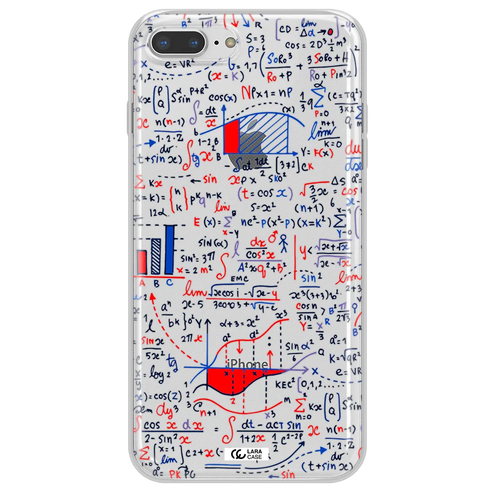 Math Blackboard Apple iPhone 8 plus Clear TPU Case