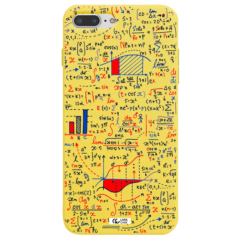 Math Blackboard Apple iPhone 8 plus Silicone canary yellow Case