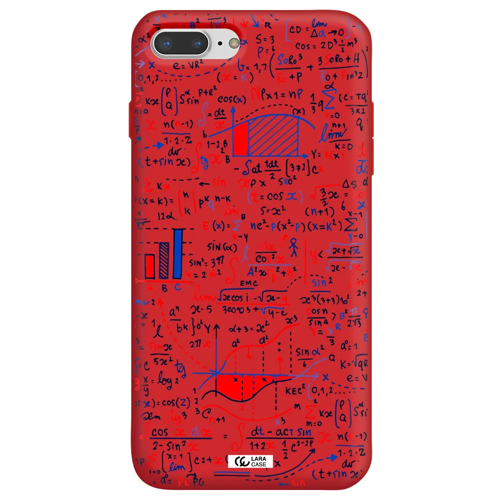 Math Blackboard Apple iPhone 8 plus Silicone Imperial Red Case