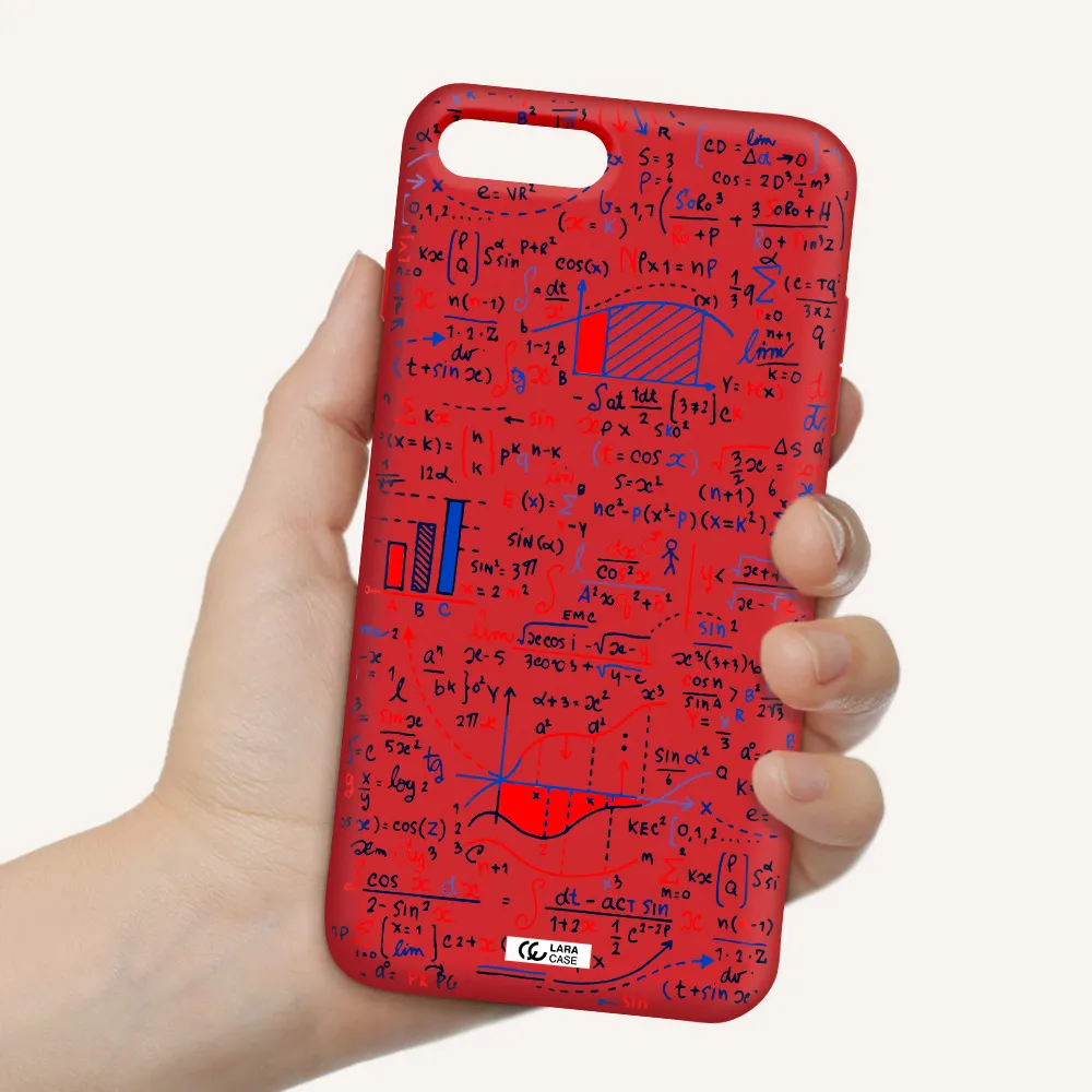 Math Blackboard Apple iPhone 8 plus Silicone Imperial Red Case