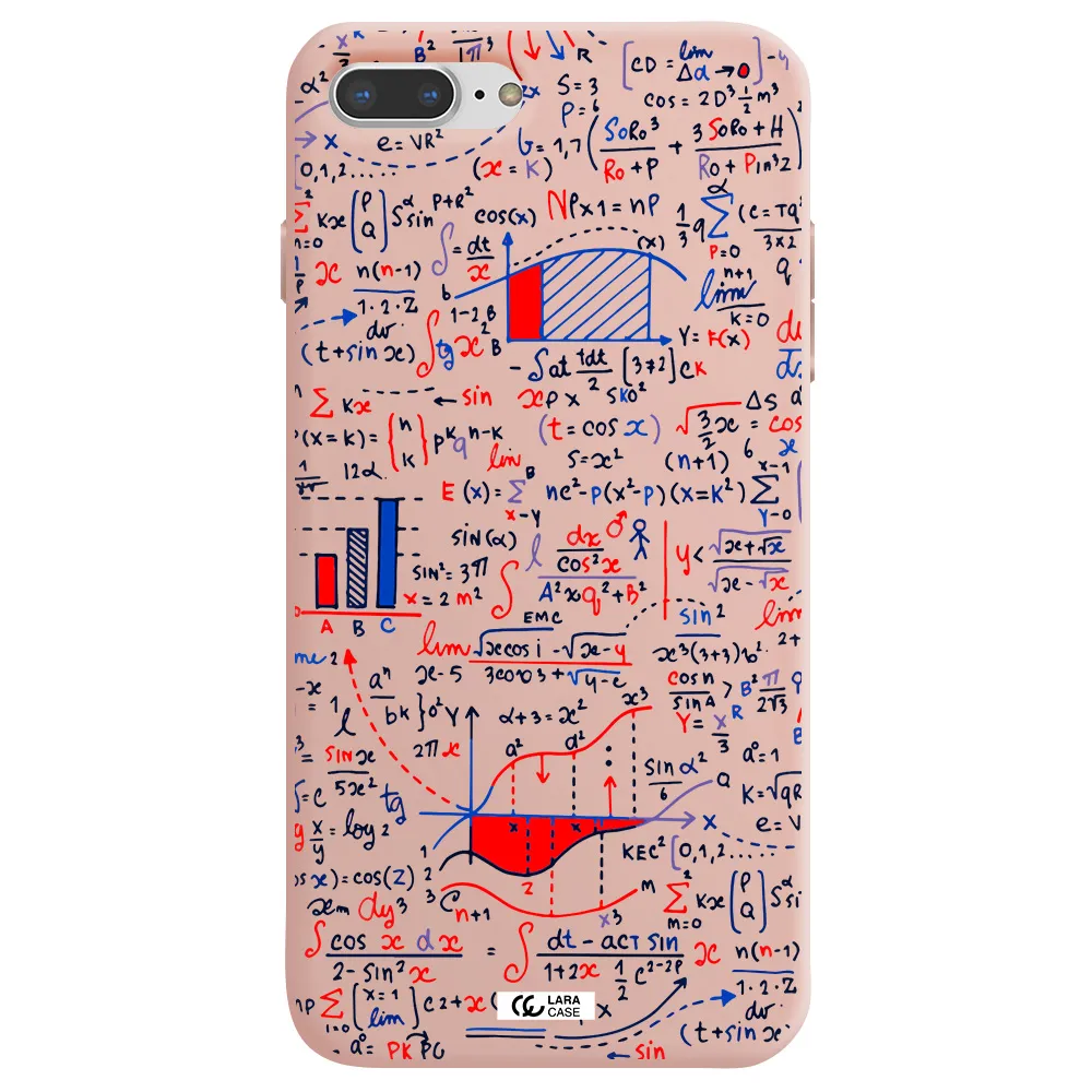 Math Blackboard Apple iPhone 8 plus Silicone pastel pink Case
