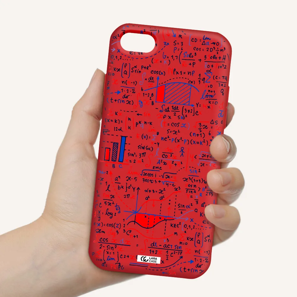 Math Blackboard Apple iPhone 8 Silicone Imperial Red Case