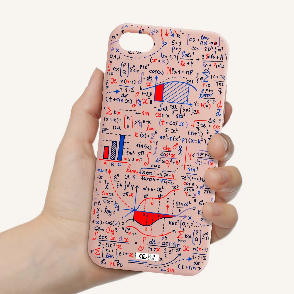 Math Blackboard Apple iPhone 8 Silicone pastel pink Case