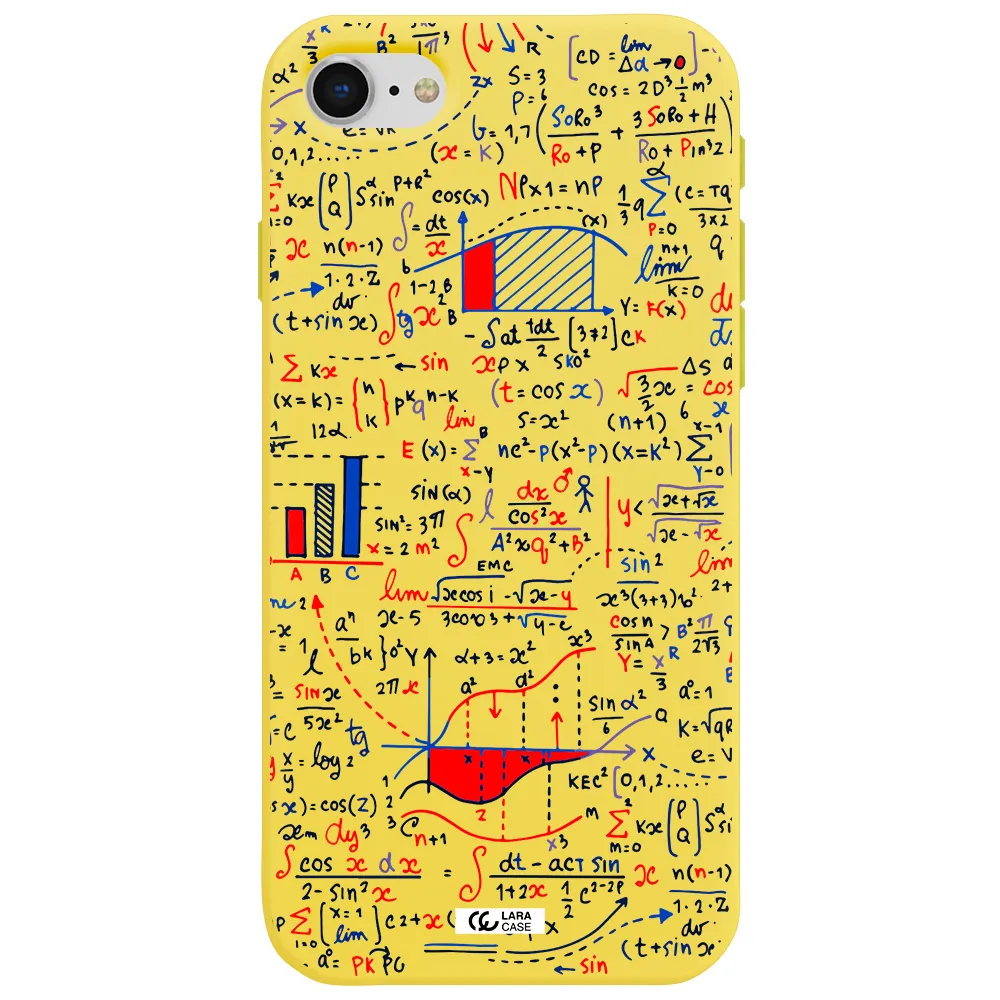 Math Blackboard Apple iPhone se 2020 Silicone canary yellow Case