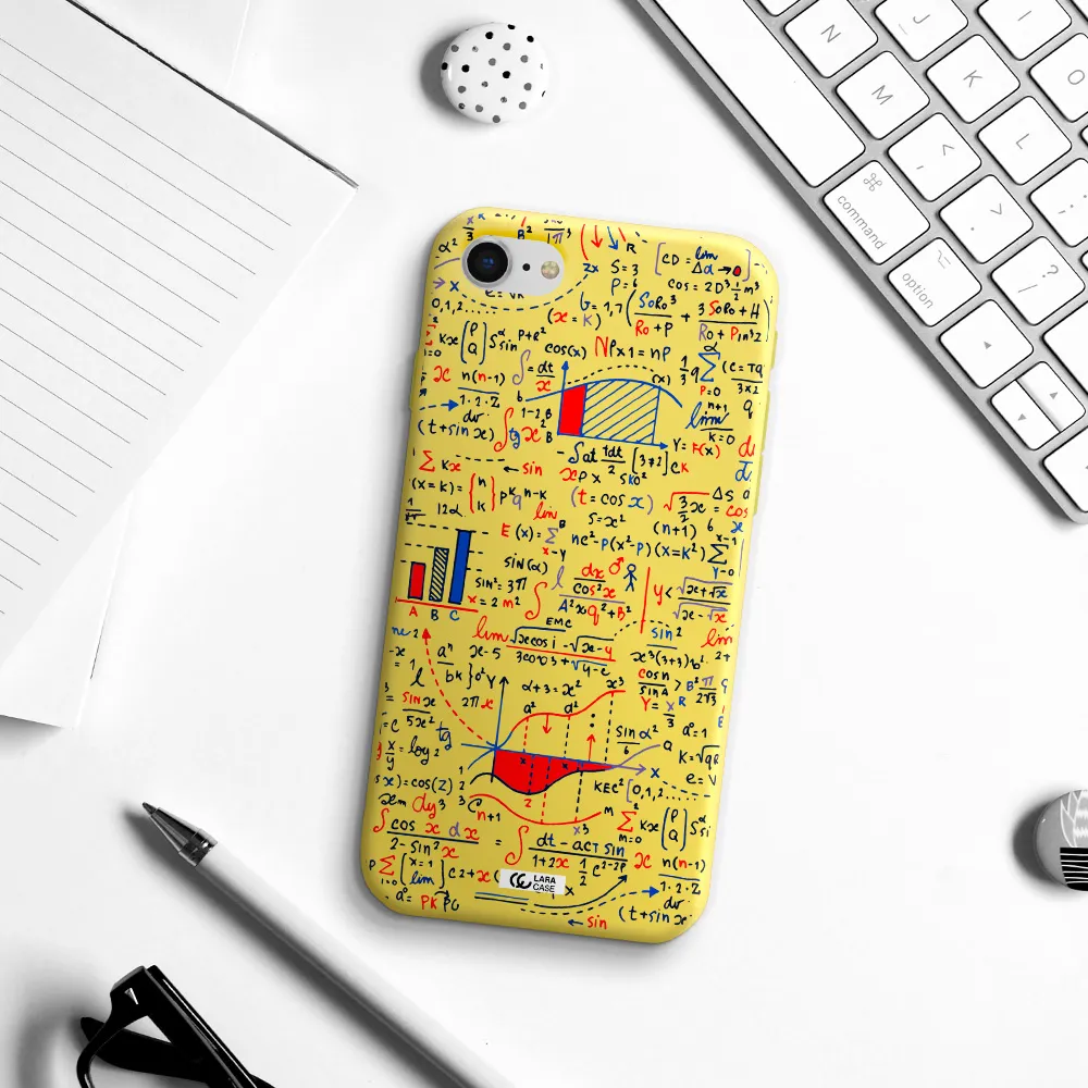 Math Blackboard Apple iPhone se 2020 Silicone canary yellow Case