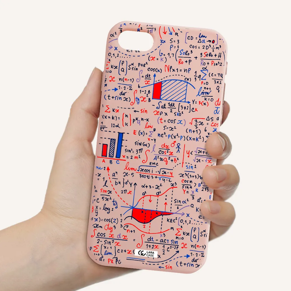 Math Blackboard Apple iPhone se 2020 Silicone pastel pink Case