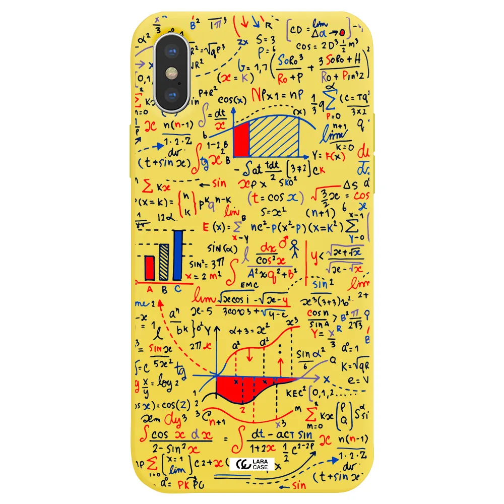 Math Blackboard Apple iPhone X Silicone canary yellow Case