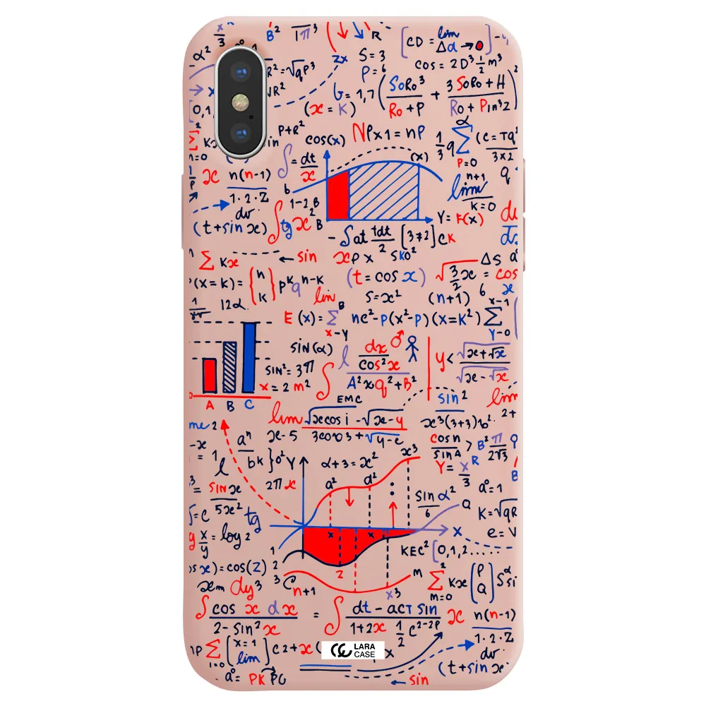 Math Blackboard Apple iPhone X Silicone pastel pink Case