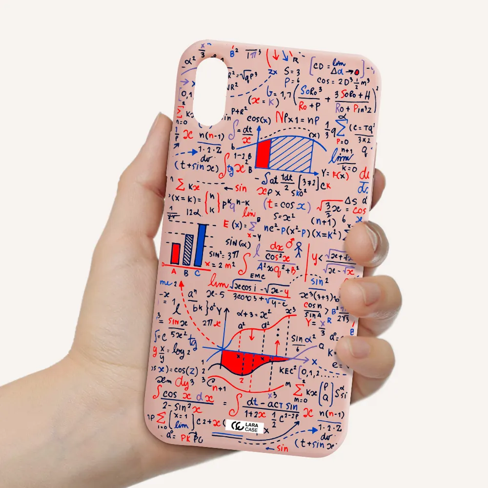 Math Blackboard Apple iPhone X Silicone pastel pink Case