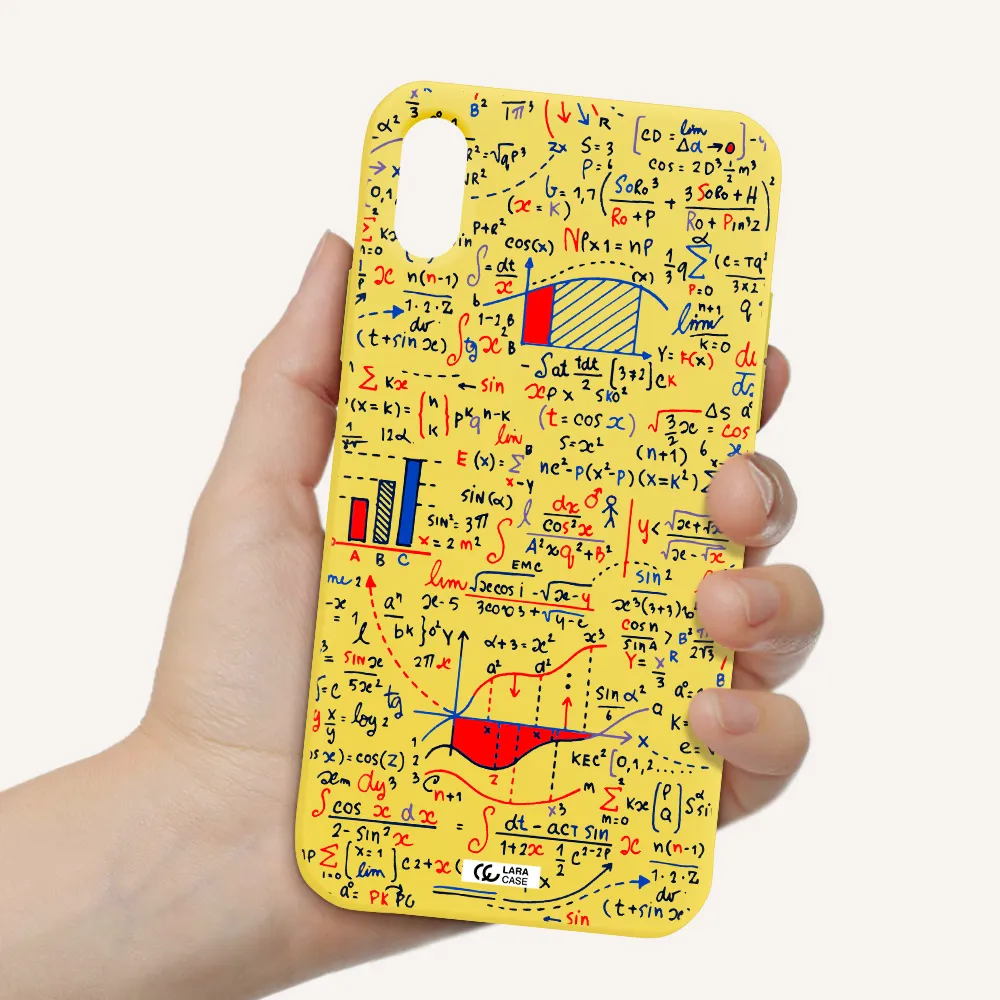 Math Blackboard Apple iPhone XS Silicone canary yellow Case