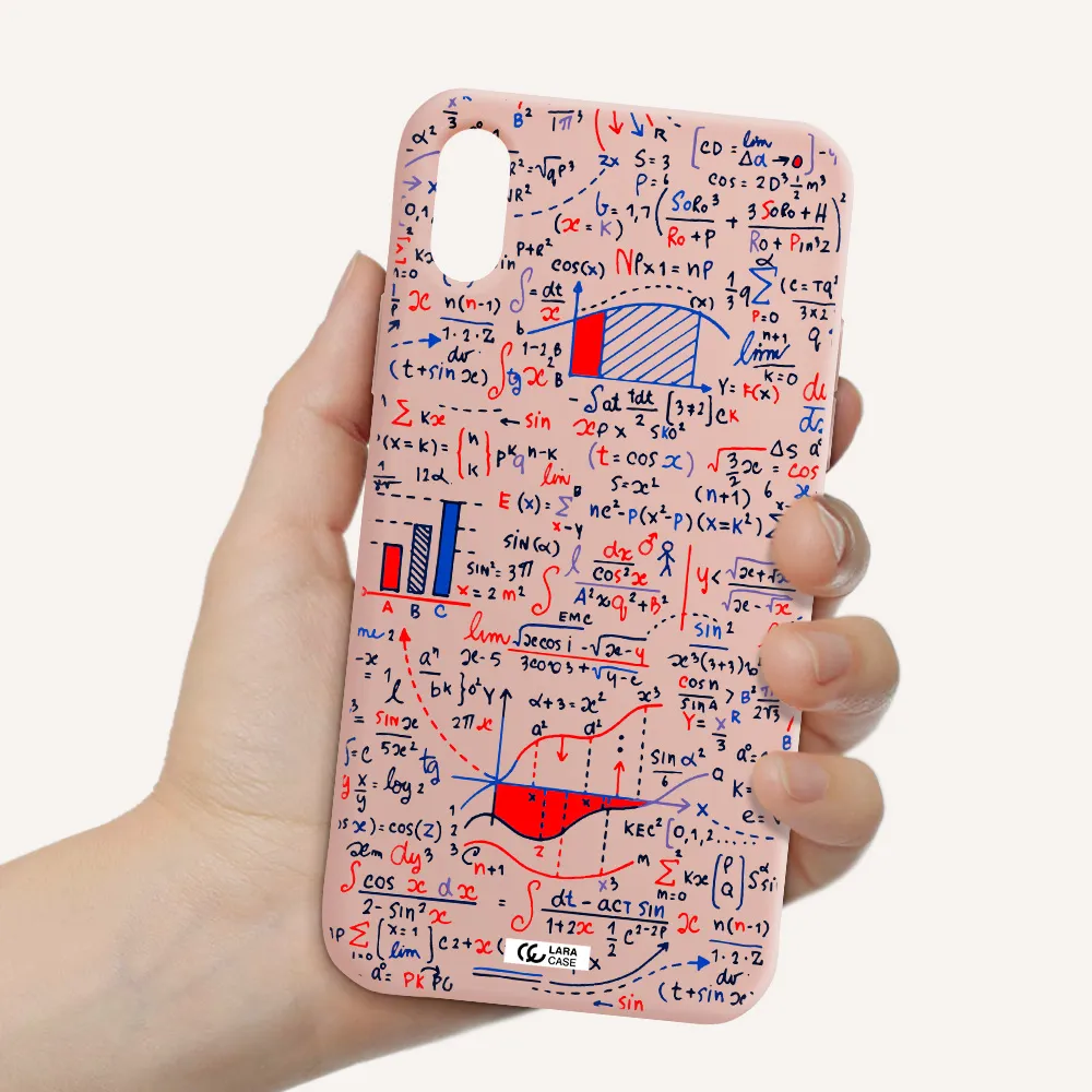 Math Blackboard Apple iPhone XS Silicone pastel pink Case