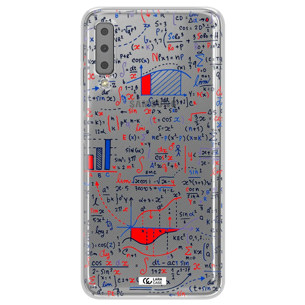 Math Blackboard Samsung A7 2018 Clear TPU Case