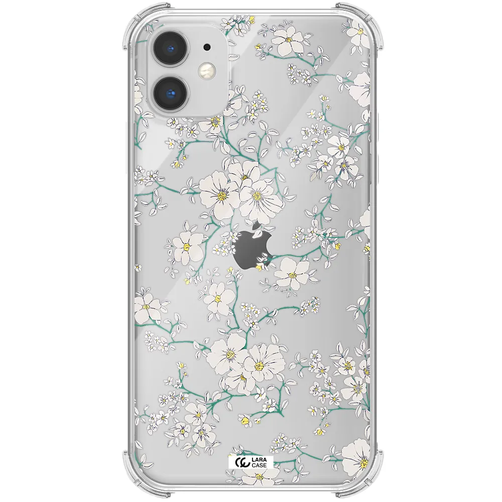 White Flower Apple iPhone 11 Clear PC Case