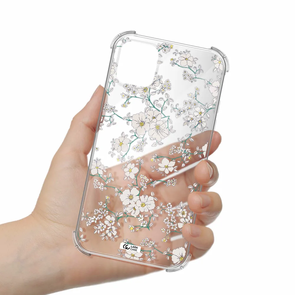 White Flower Apple iPhone 11 Clear PC Case