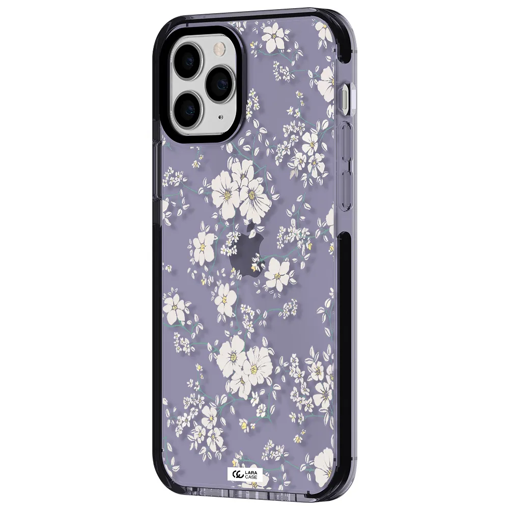 White Flower Apple iPhone 11 pro impact Lilac Case