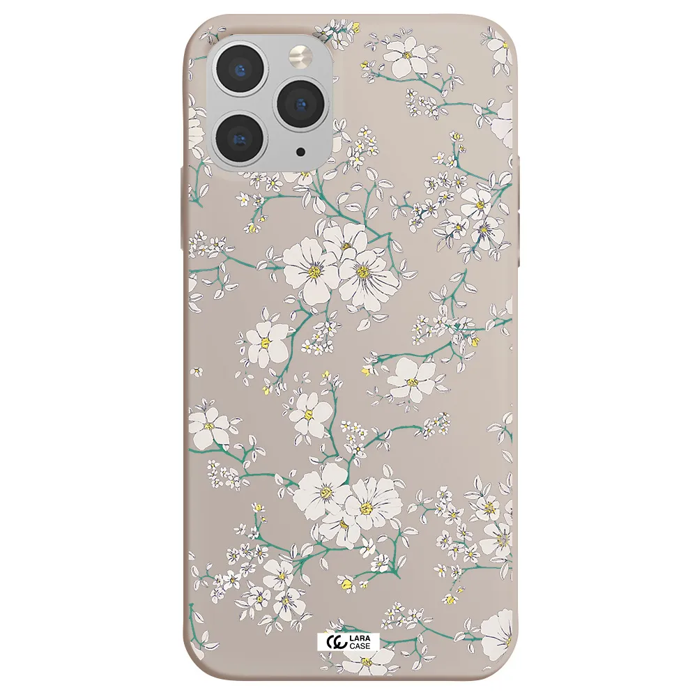 White Flower Apple iPhone 11 pro max Silicone Stone Case