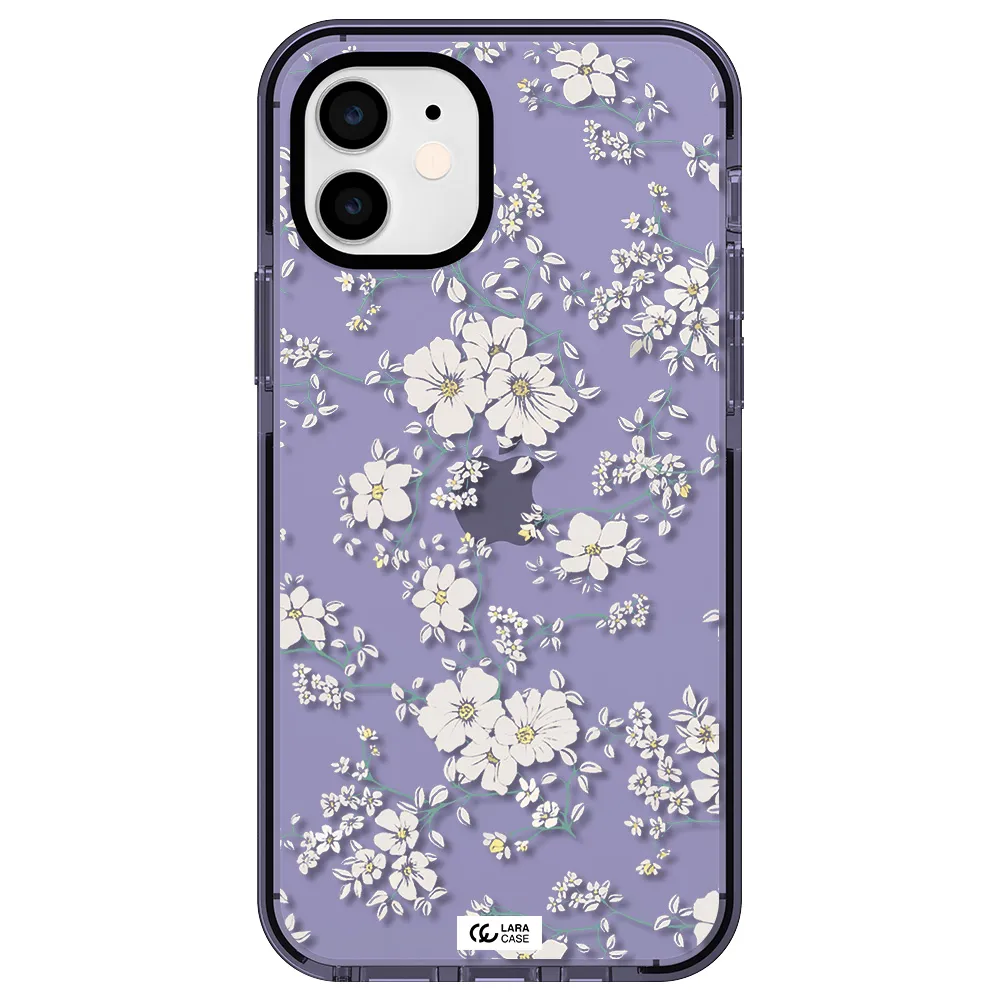 White Flower Apple iPhone 12 impact Lilac Case