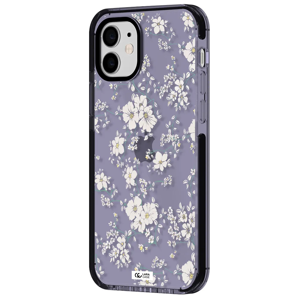 White Flower Apple iPhone 12 impact Lilac Case