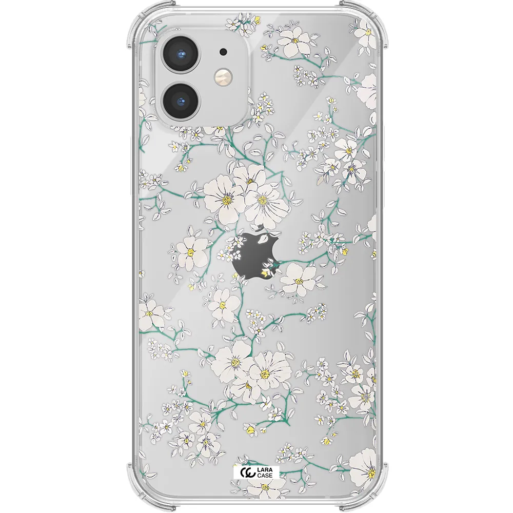 White Flower Apple iPhone 12 mini Clear PC Case