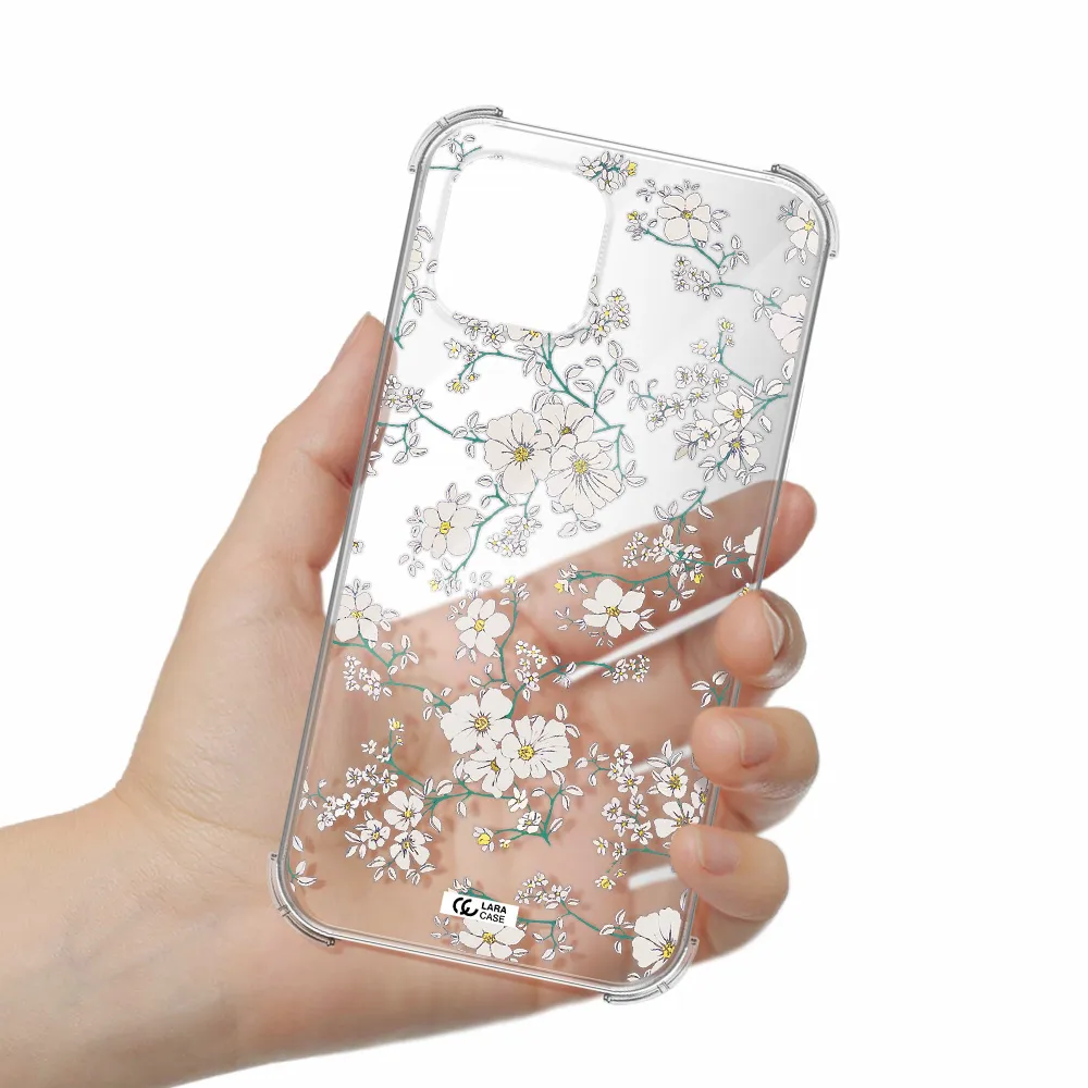 White Flower Apple iPhone 12 mini Clear PC Case