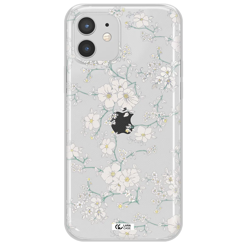 White Flower Apple iPhone 12 mini Clear TPU Case