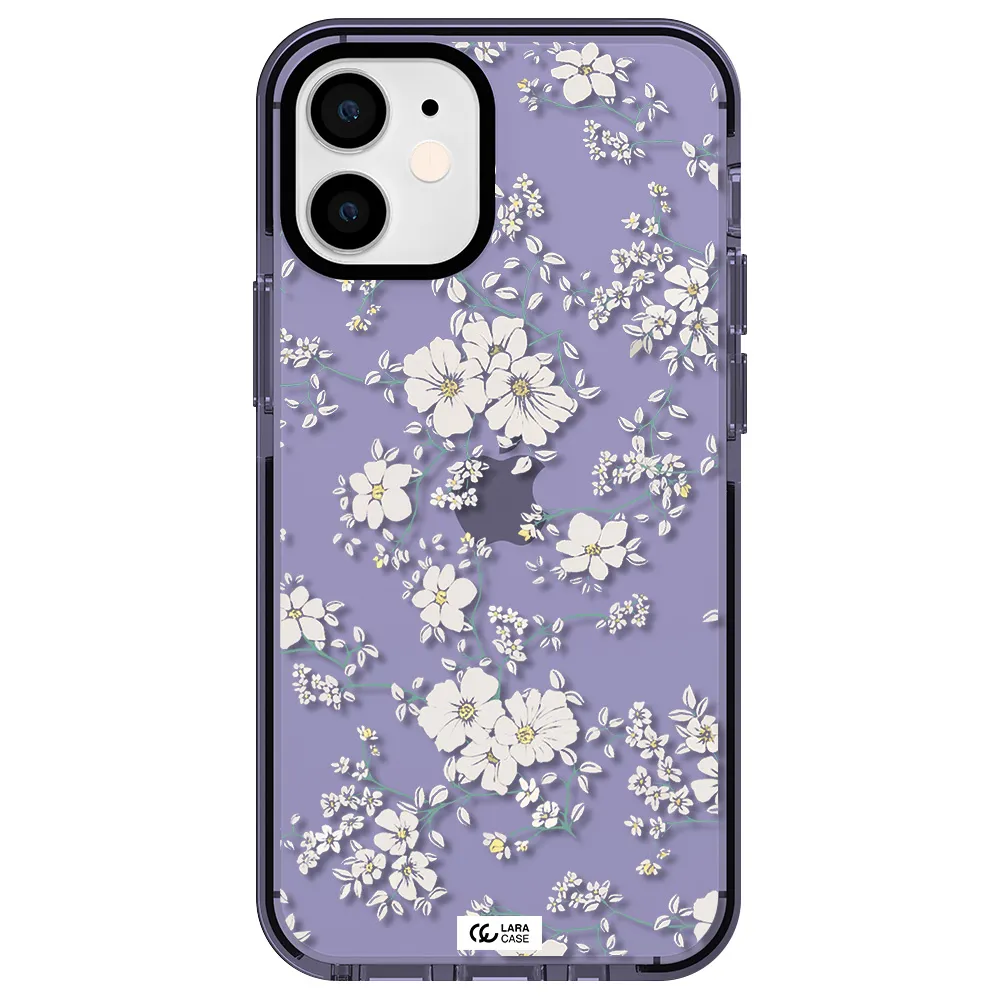 White Flower Apple iPhone 12 mini impact Lilac Case